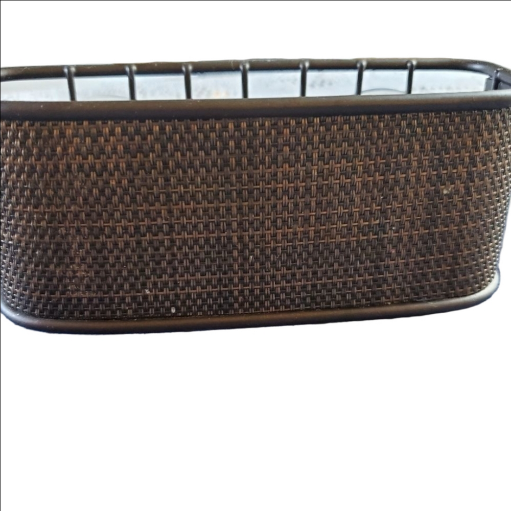 Brown Metal Woven Shower Organizer - Picture 2 of 3